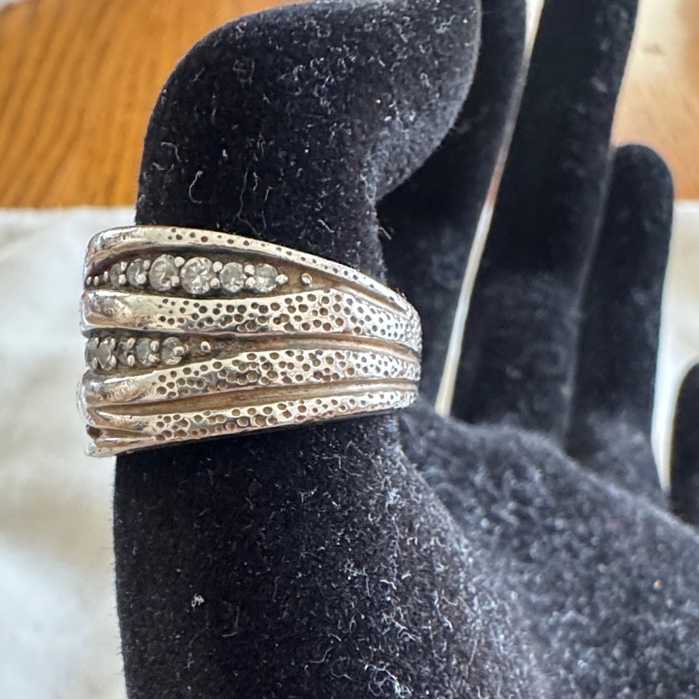 Silpada Silver Multi-Band Ring with Crystal Accents - Picture 2 of 4